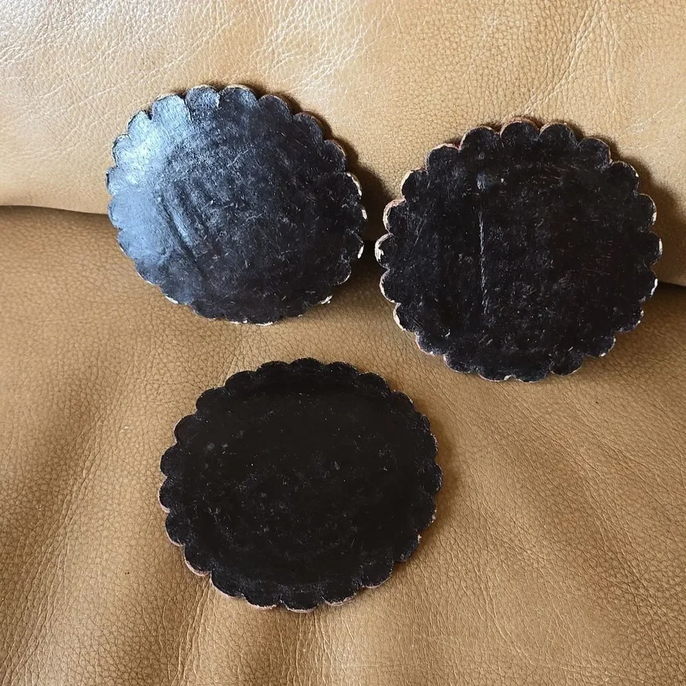 Leather Coaster Set of 3 | Characters AZTEC MAYAN INCA Heads | Hand Tooled